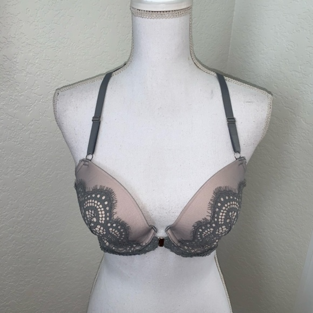 VS dream Angels gray lined‎ semi racerback bra 34D